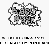 Bubble Bobble title screen for GameBoy